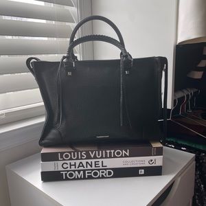 Rebecca Minkoff Regan Satchel (Black Pebbled Leather)